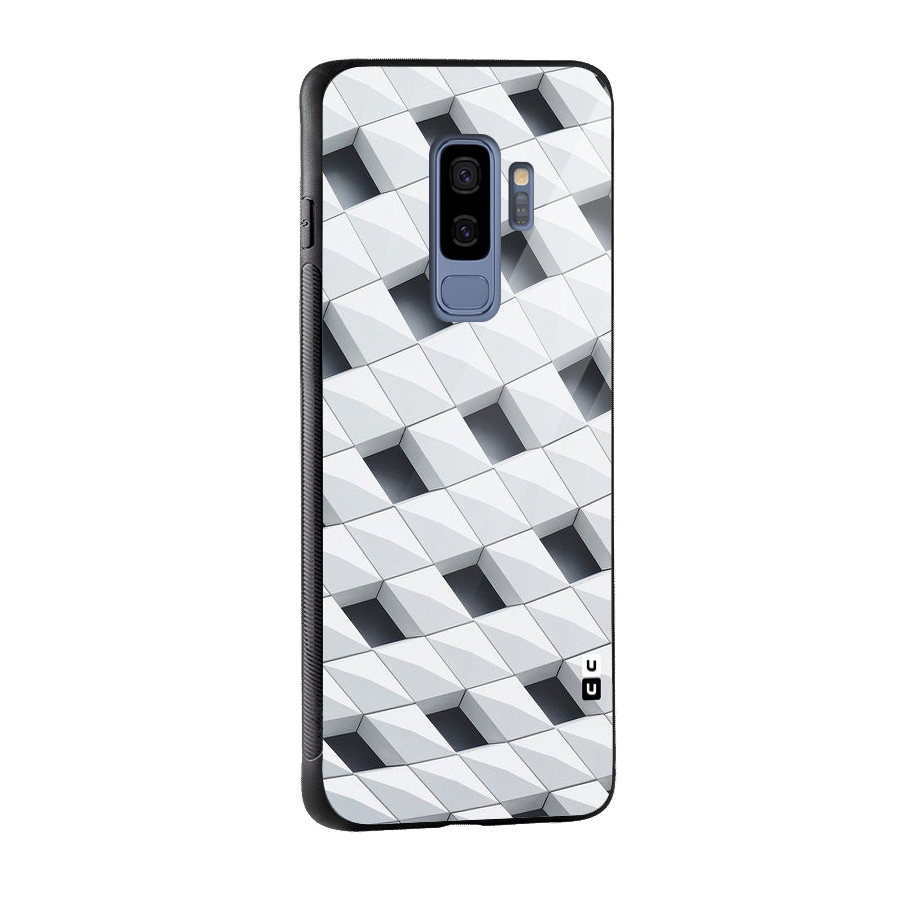 Building Pattern Glass Back Case for Galaxy S9 Plus