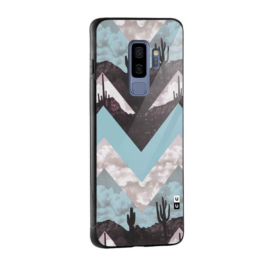 Cacutus Zig Zag Pattern Glass Back Case for Galaxy S9 Plus