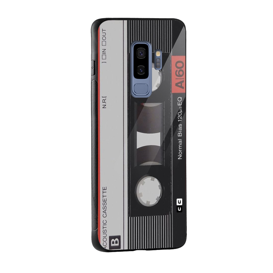 Casette Design Glass Back Case for Galaxy S9 Plus