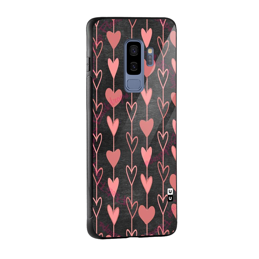 Chain Of Hearts Glass Back Case for Galaxy S9 Plus