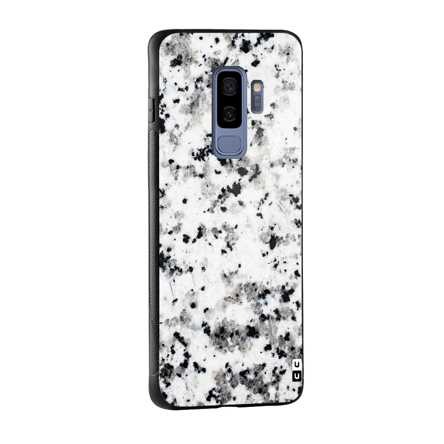 Charcoal Spots Marble Glass Back Case for Galaxy S9 Plus