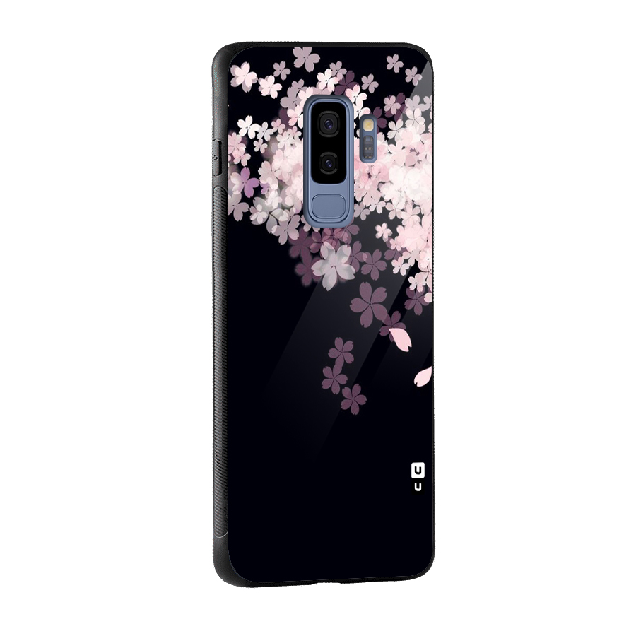 Cherry Flowers Pink Glass Back Case for Galaxy S9 Plus