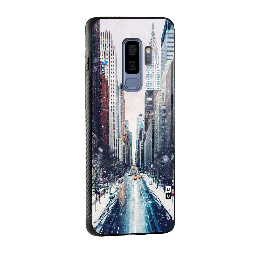 City Snow Glass Back Case for Galaxy S9 Plus