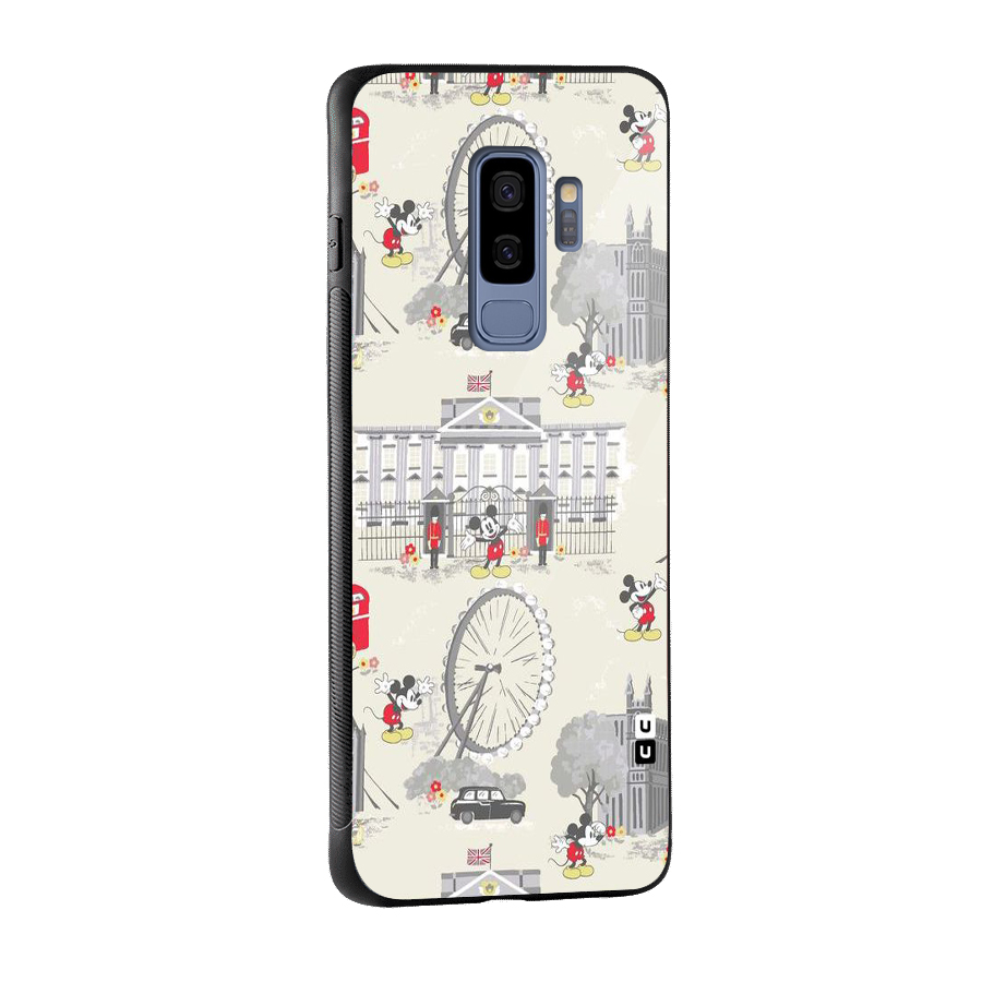City Tour Pattern Glass Back Case for Galaxy S9 Plus