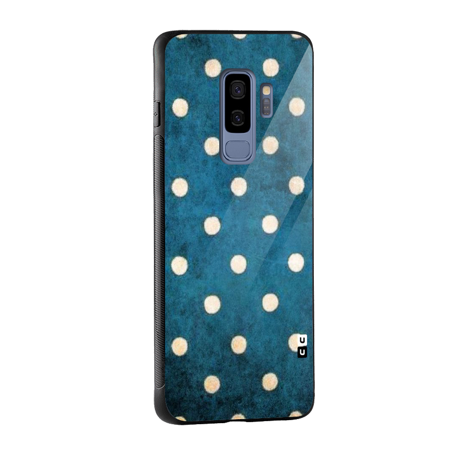 Classic Blue Polka Glass Back Case for Galaxy S9 Plus