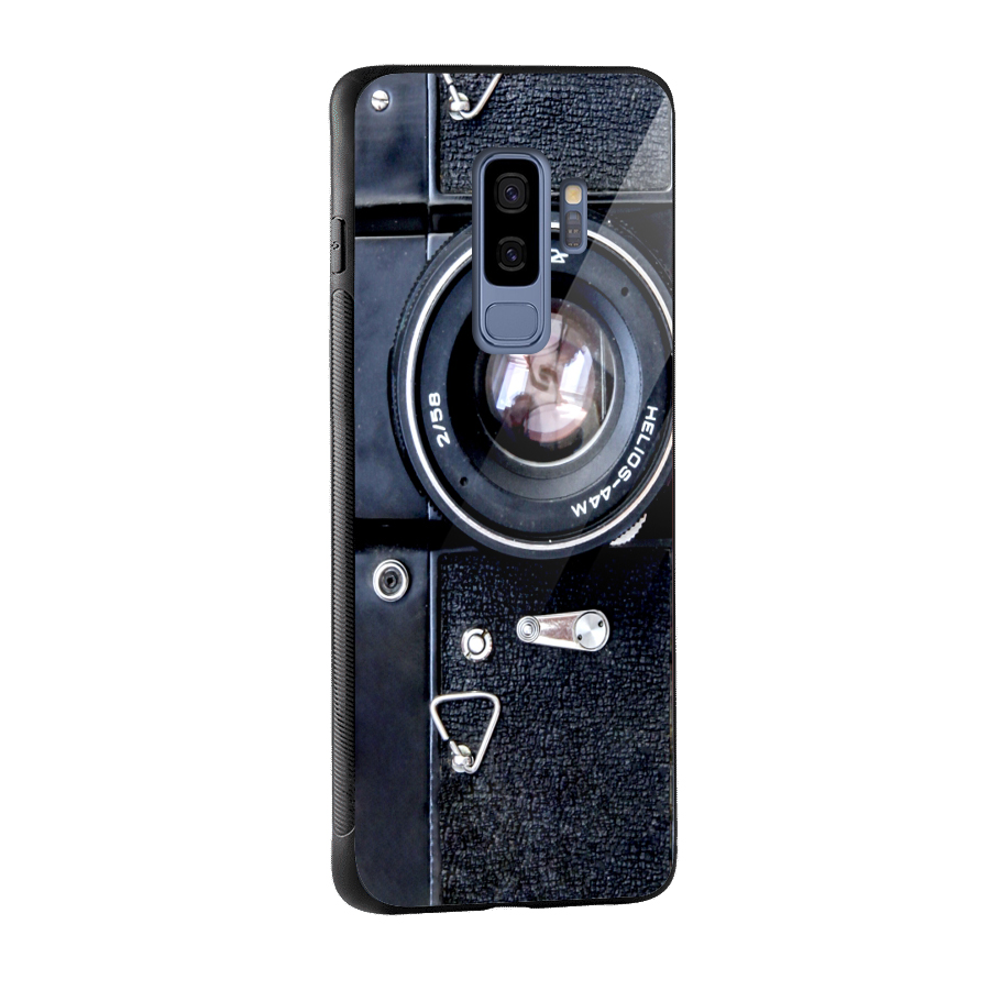 Classic Camera Glass Back Case for Galaxy S9 Plus