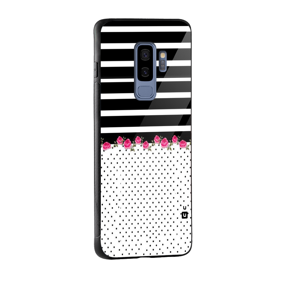 Classic Polka Stripes Glass Back Case for Galaxy S9 Plus