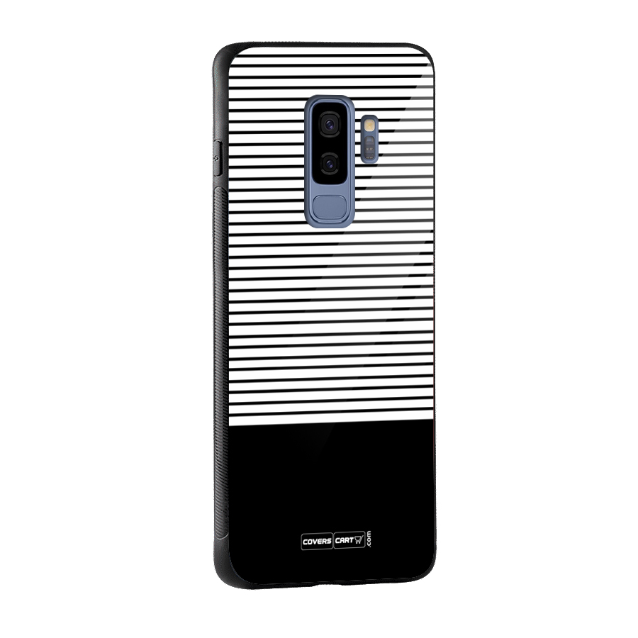 Classy Black Stripes Glass Back Case for Galaxy S9 Plus