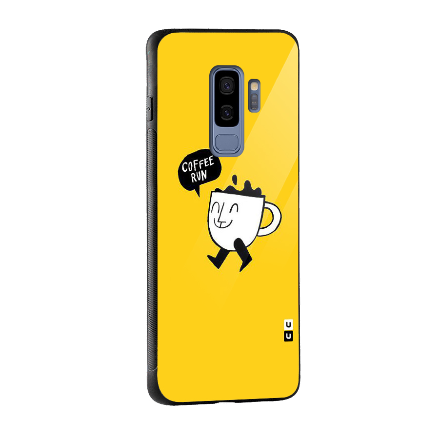 Coffee Run Glass Back Case for Galaxy S9 Plus