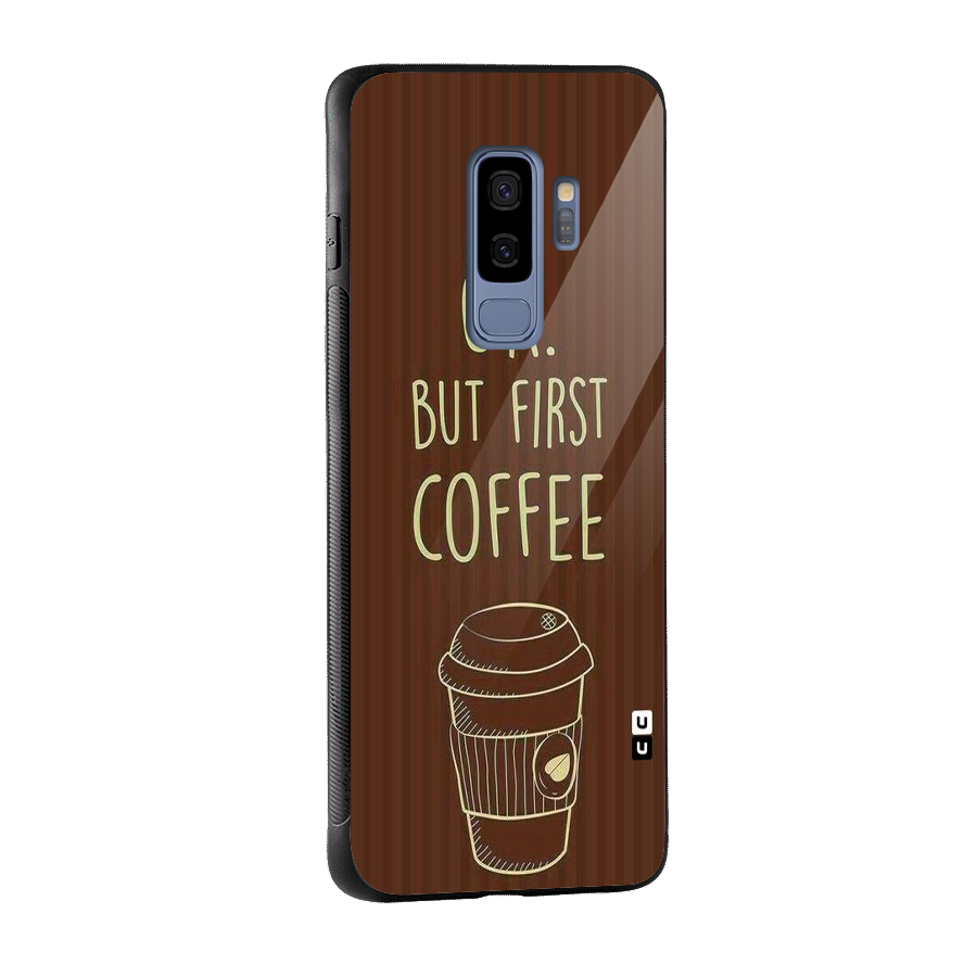 Coffee Stripes Glass Back Case for Galaxy S9 Plus