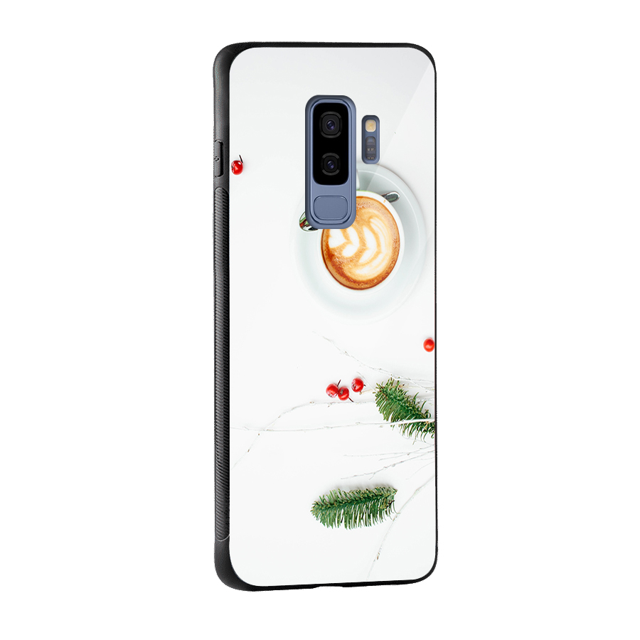 Coffee and Leafs Glass Back Case for Galaxy S9 Plus