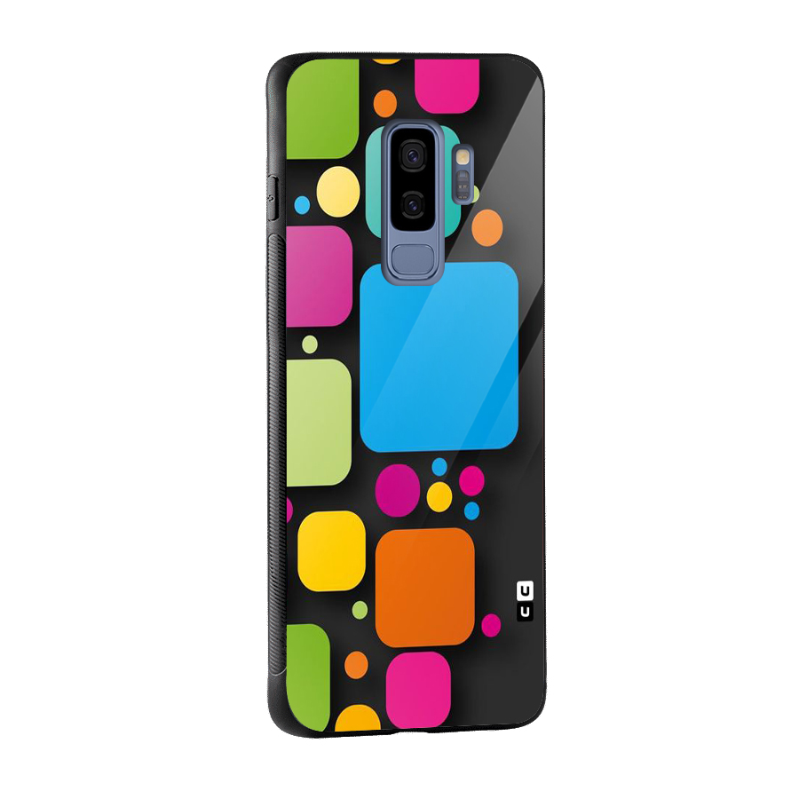 Color Boxes Abstract Glass Back Case for Galaxy S9 Plus
