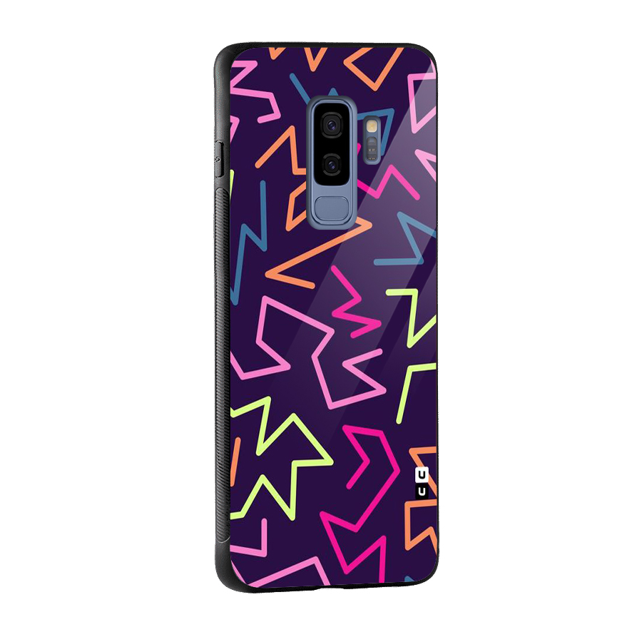 Colored Lines Glass Back Case for Galaxy S9 Plus