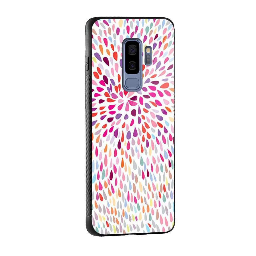 Colorful Decorative Pattern Glass Back Case for Galaxy S9 Plus
