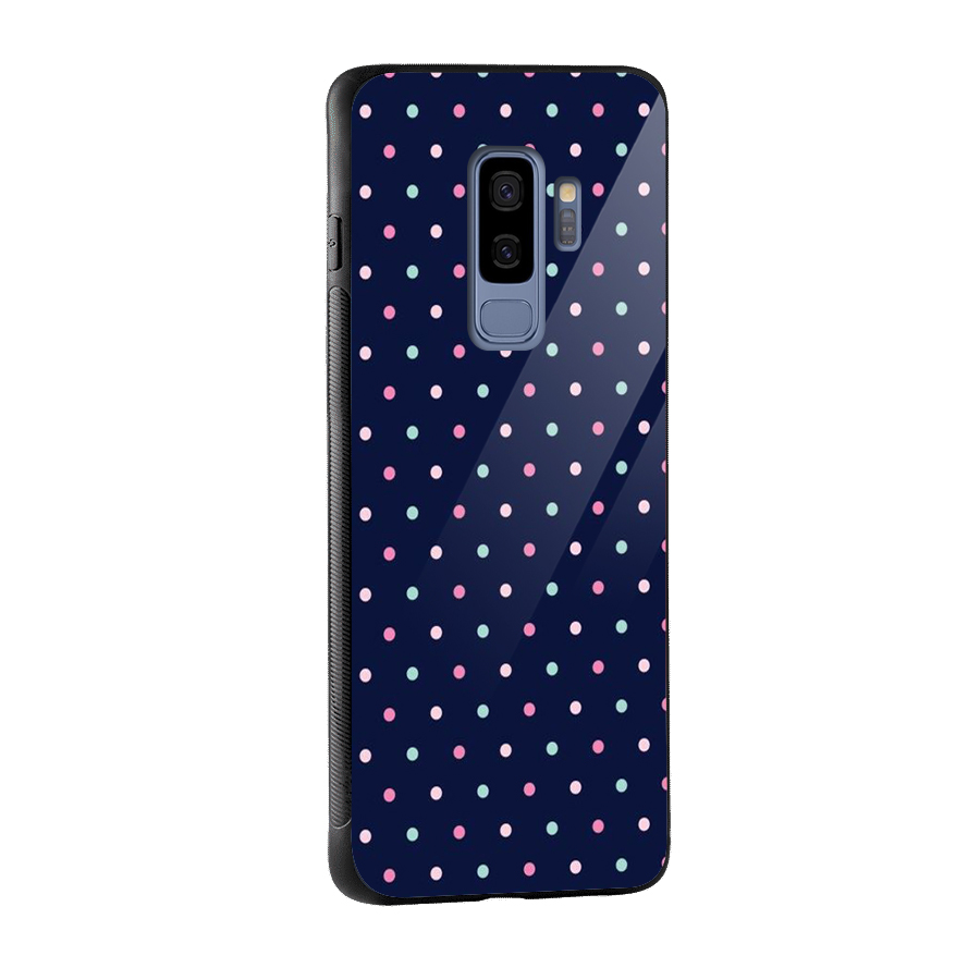 Colorful Dots Pattern Glass Back Case for Galaxy S9 Plus