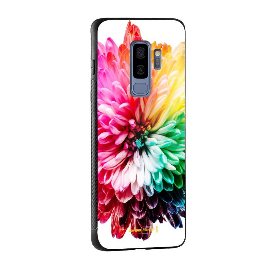 Colorful Flower Glass Back Case for Galaxy S9 Plus