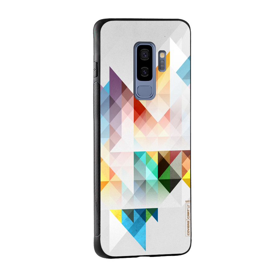 Colorful Geometric Art Glass Back Case for Galaxy S9 Plus
