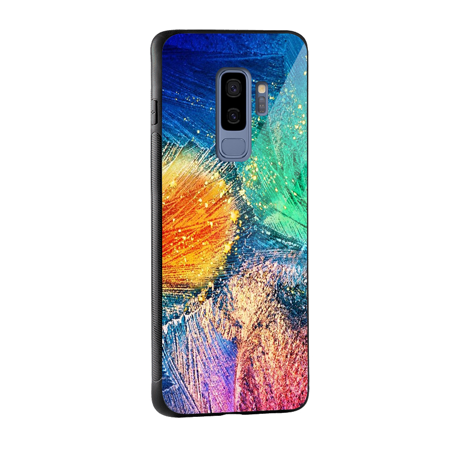 Colorful Leafs Vibrant Glass Back Case for Galaxy S9 Plus