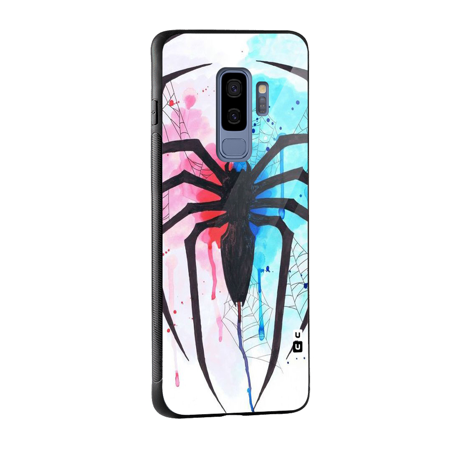 Colorful Web Glass Back Case for Galaxy S9 Plus