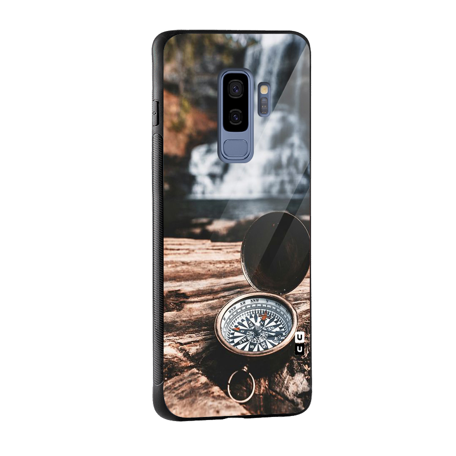 Compass Travel Glass Back Case for Galaxy S9 Plus