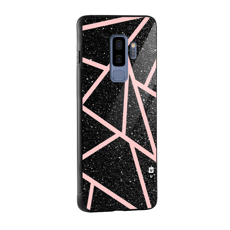 Concrete Black Pink Stripes Glass Back Case for Galaxy S9 Plus