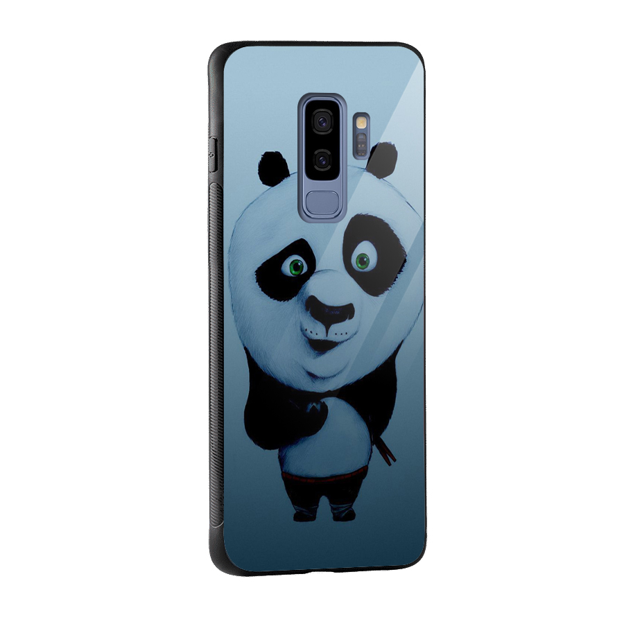 Confused Cute Panda Glass Back Case for Galaxy S9 Plus