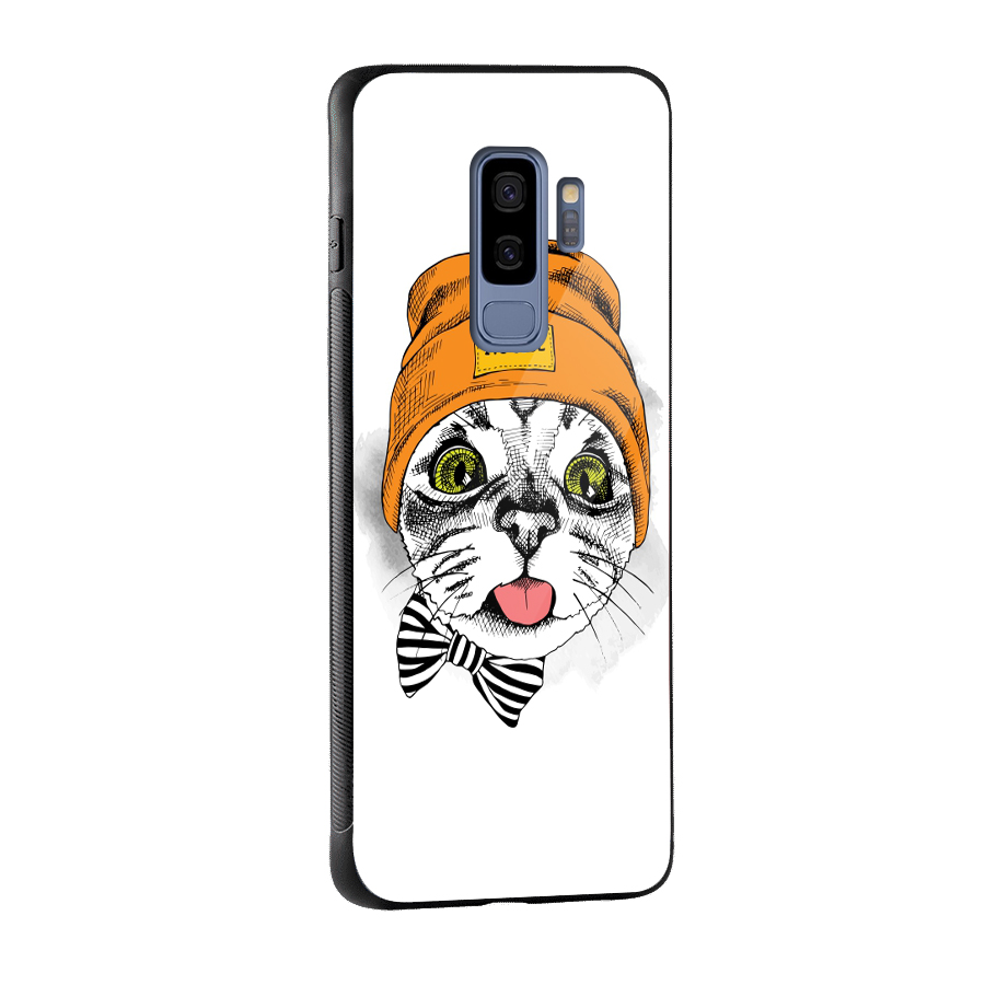 Cool cat Glass Back Case for Galaxy S9 Plus