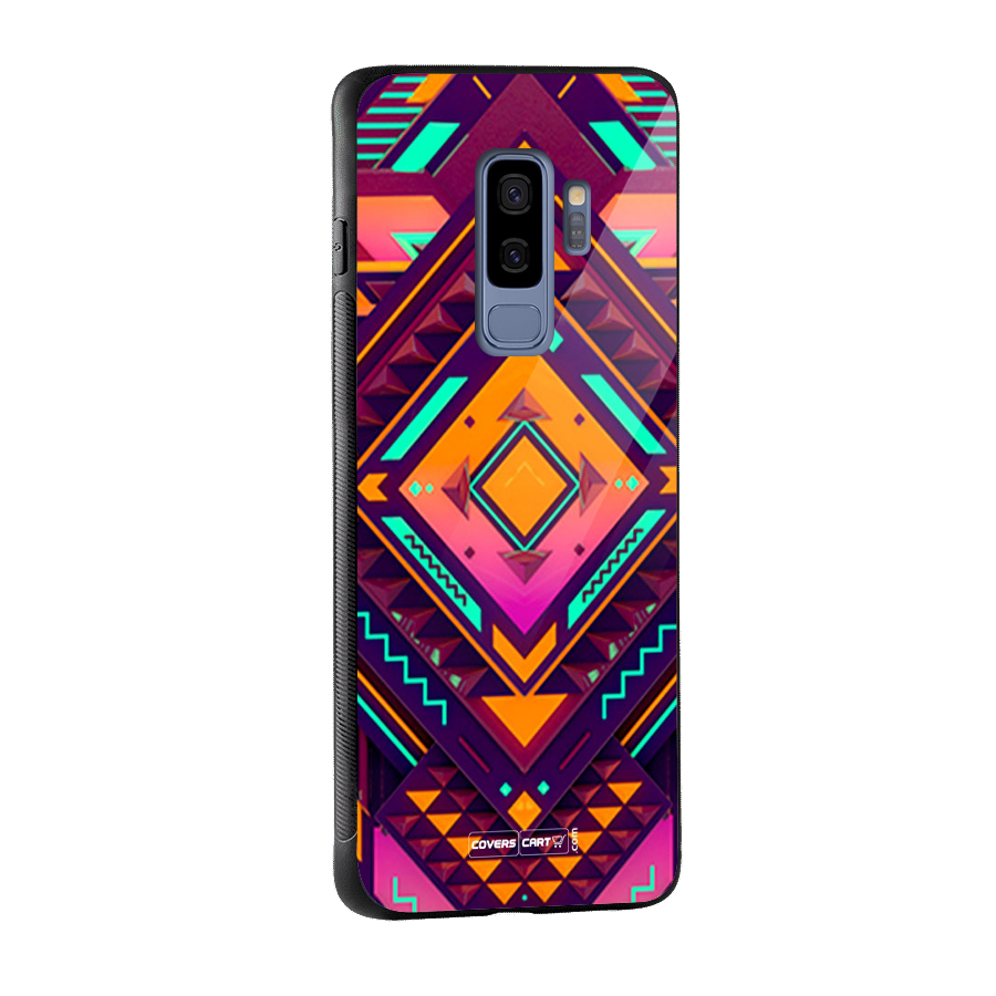 Creative Rhombus Glass Back Case for Galaxy S9 Plus