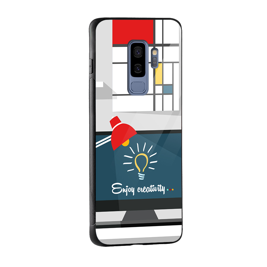 Creative Workspace Design Glass Back Case for Galaxy S9 Plus