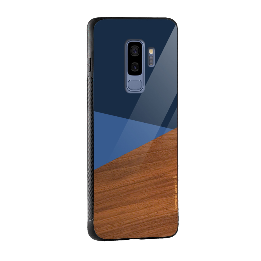 Crossed Lines Pattern Glass Back Case for Galaxy S9 Plus