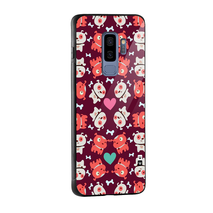 Cut Dog Design Glass Back Case for Galaxy S9 Plus