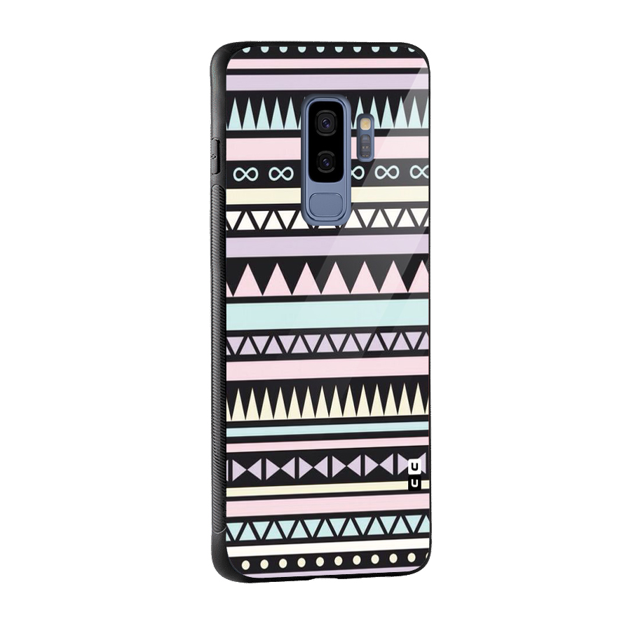 Cute Chev Pattern Glass Back Case for Galaxy S9 Plus