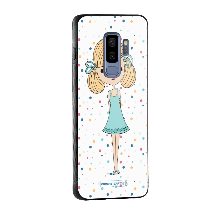 Cute Girl Glass Back Case for Galaxy S9 Plus