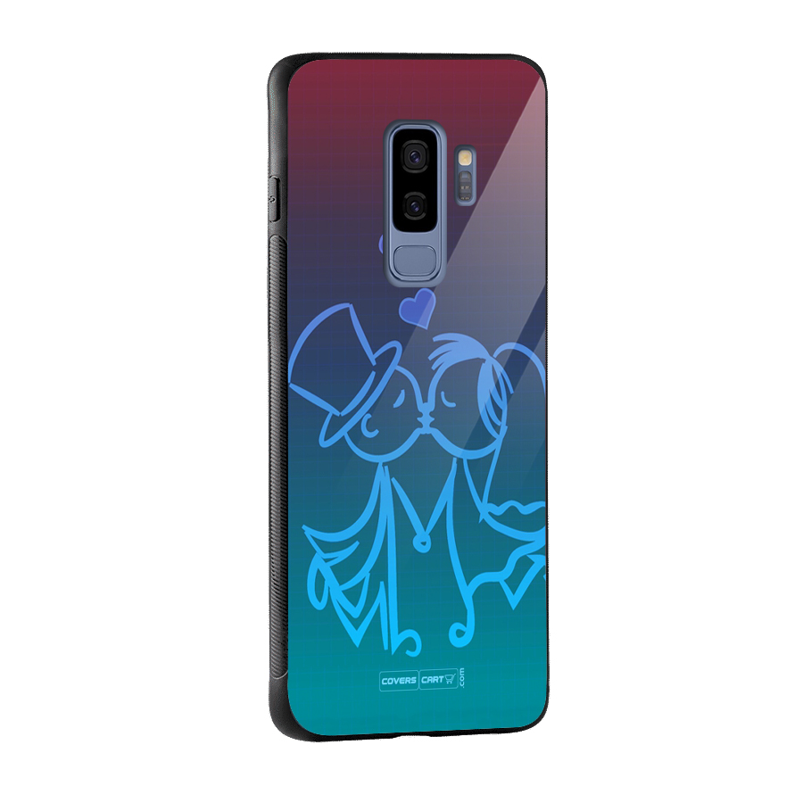 Cute Love Glass Back Case for Galaxy S9 Plus