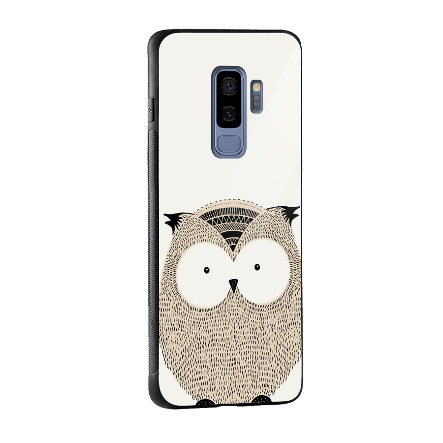 Cute Owl Glass Back Case for Galaxy S9 Plus