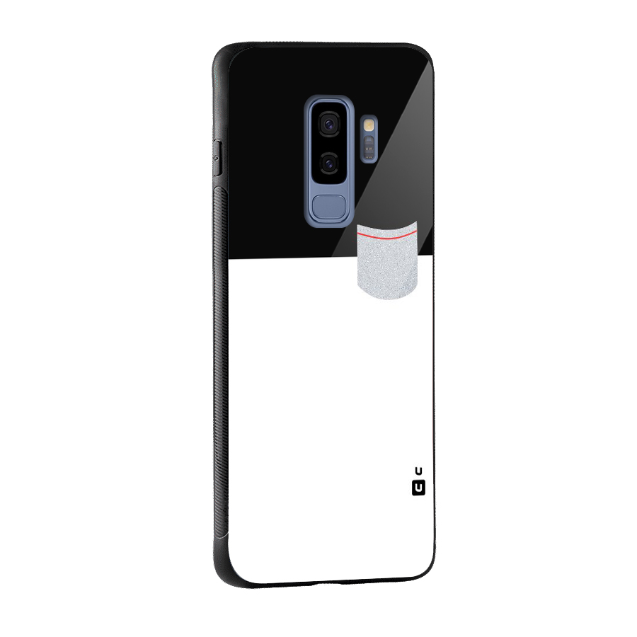 Cute Pocket Simple Glass Back Case for Galaxy S9 Plus