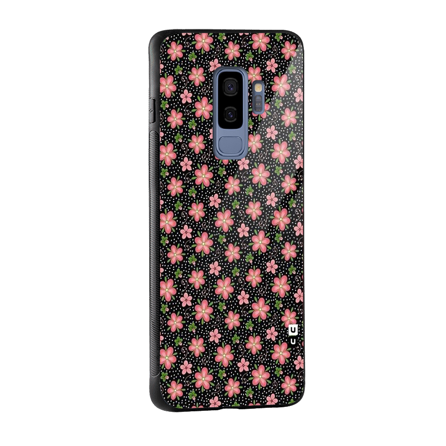 Cute Tiny Flowers Glass Back Case for Galaxy S9 Plus
