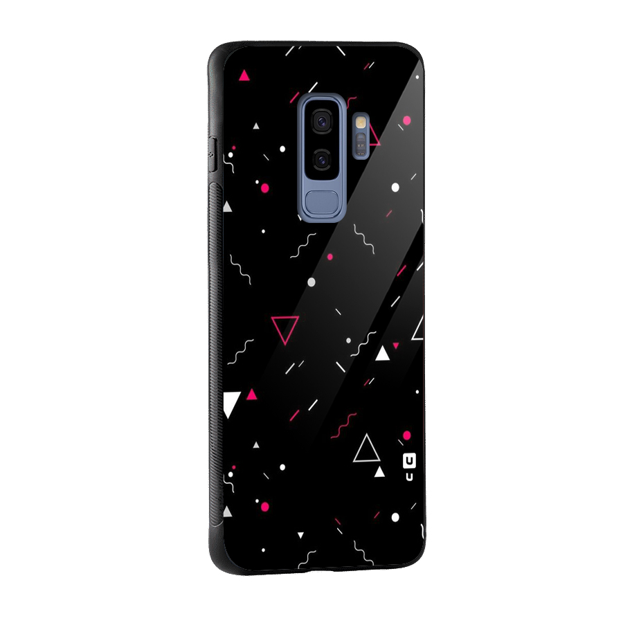 Dark Shapes Design Glass Back Case for Galaxy S9 Plus