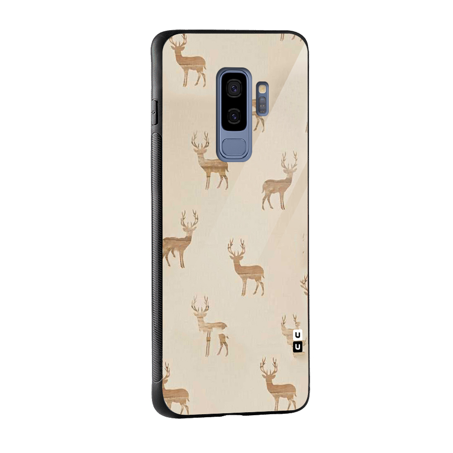 Deer Pattern Glass Back Case for Galaxy S9 Plus