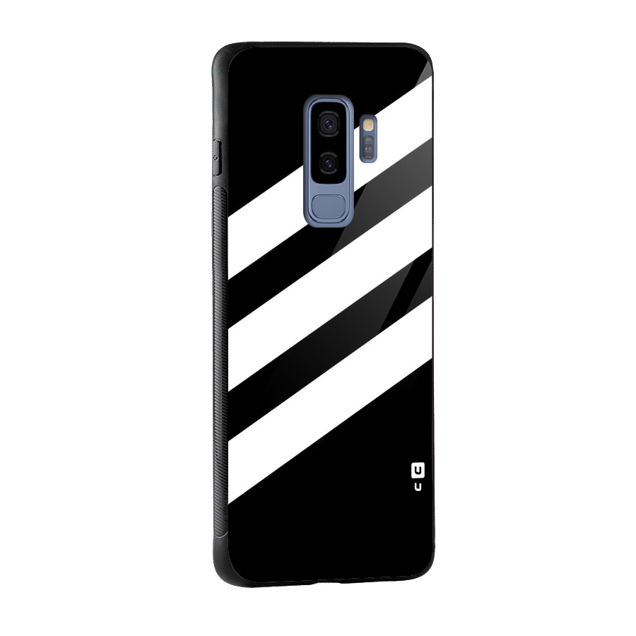 Diagonal Classic Stripes Glass Back Case for Galaxy S9 Plus