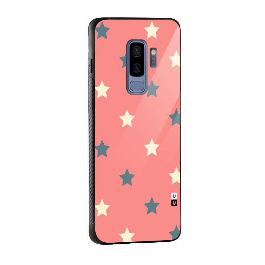 Diagonal Stars Glass Back Case for Galaxy S9 Plus