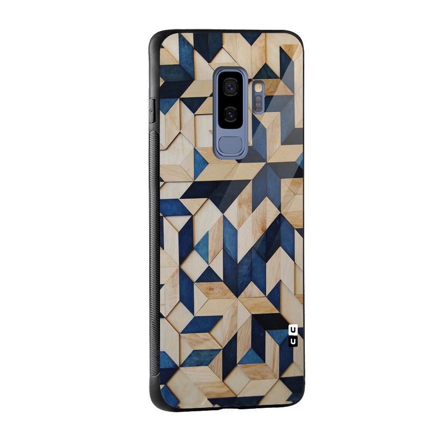 Disorted Wood Blue Glass Back Case for Galaxy S9 Plus