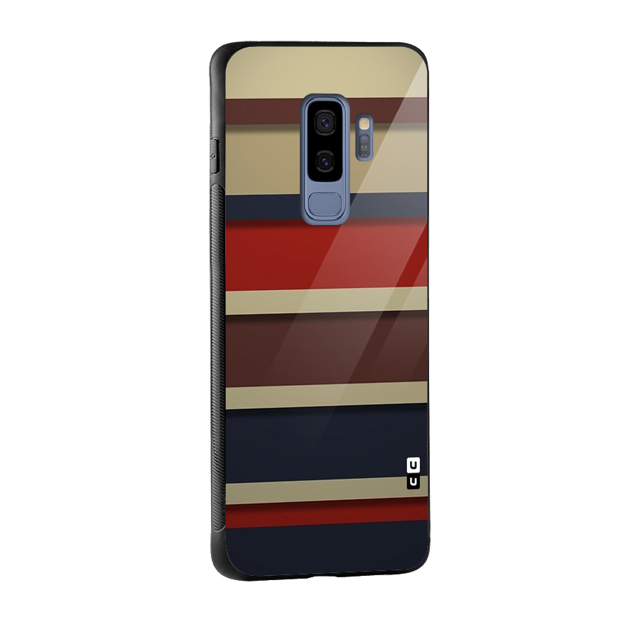 Elegant Stripes Pattern Glass Back Case for Galaxy S9 Plus