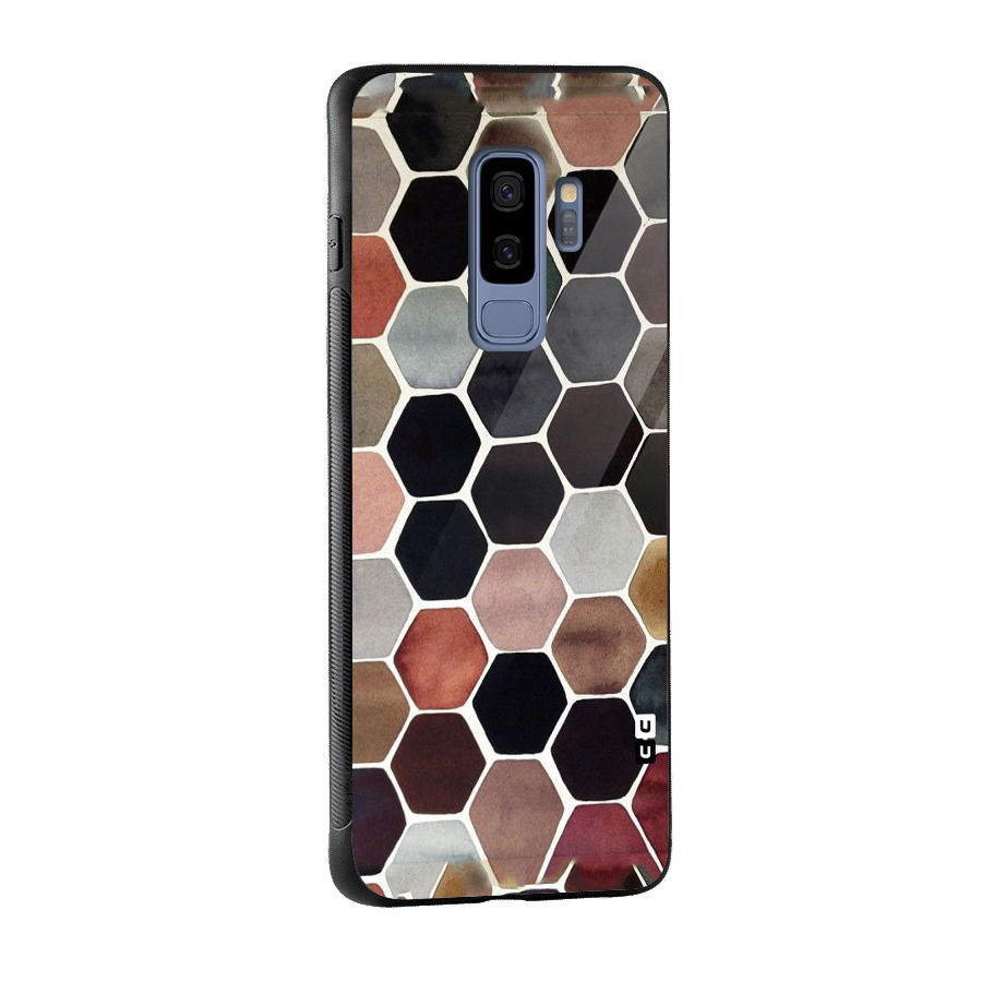 Elite Pastel Hexagons Glass Back Case for Galaxy S9 Plus