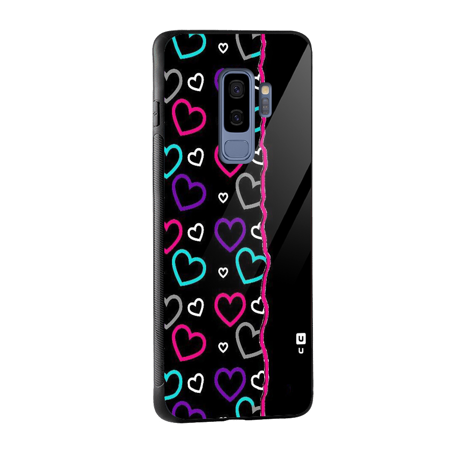 Empty Hearts Glass Back Case for Galaxy S9 Plus