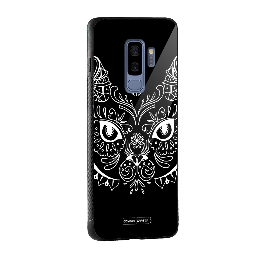 Ethnic Cat Design Glass Back Case for Galaxy S9 Plus