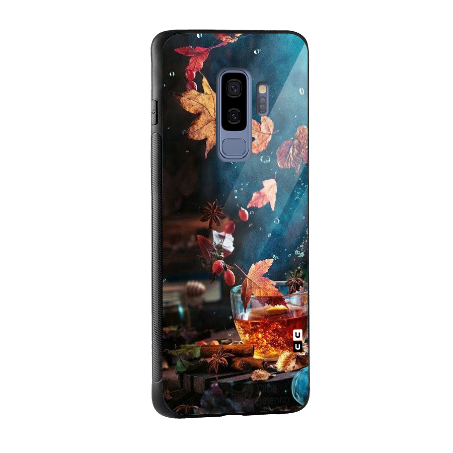 Falling Leaves Tea Glass Back Case for Galaxy S9 Plus