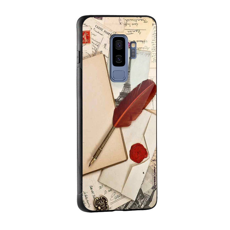 Feather Beauty Glass Back Case for Galaxy S9 Plus