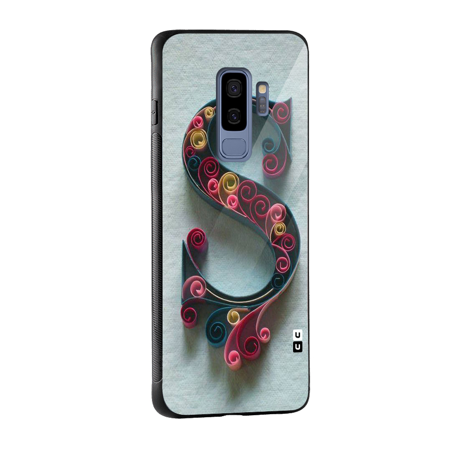 Floral Alphabet Glass Back Case for Galaxy S9 Plus