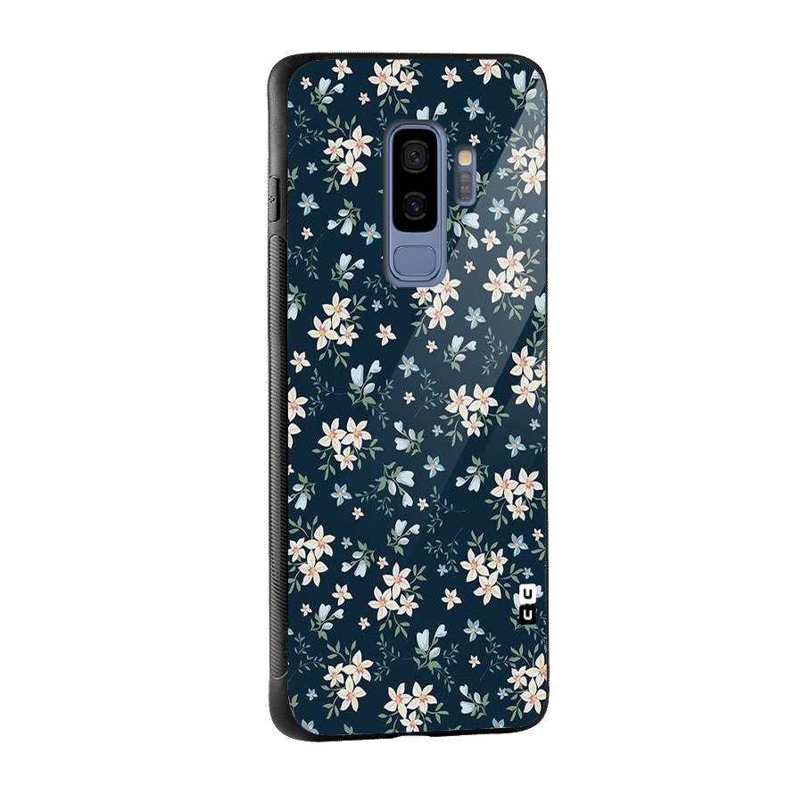 Floral Blue Bloom Glass Back Case for Galaxy S9 Plus